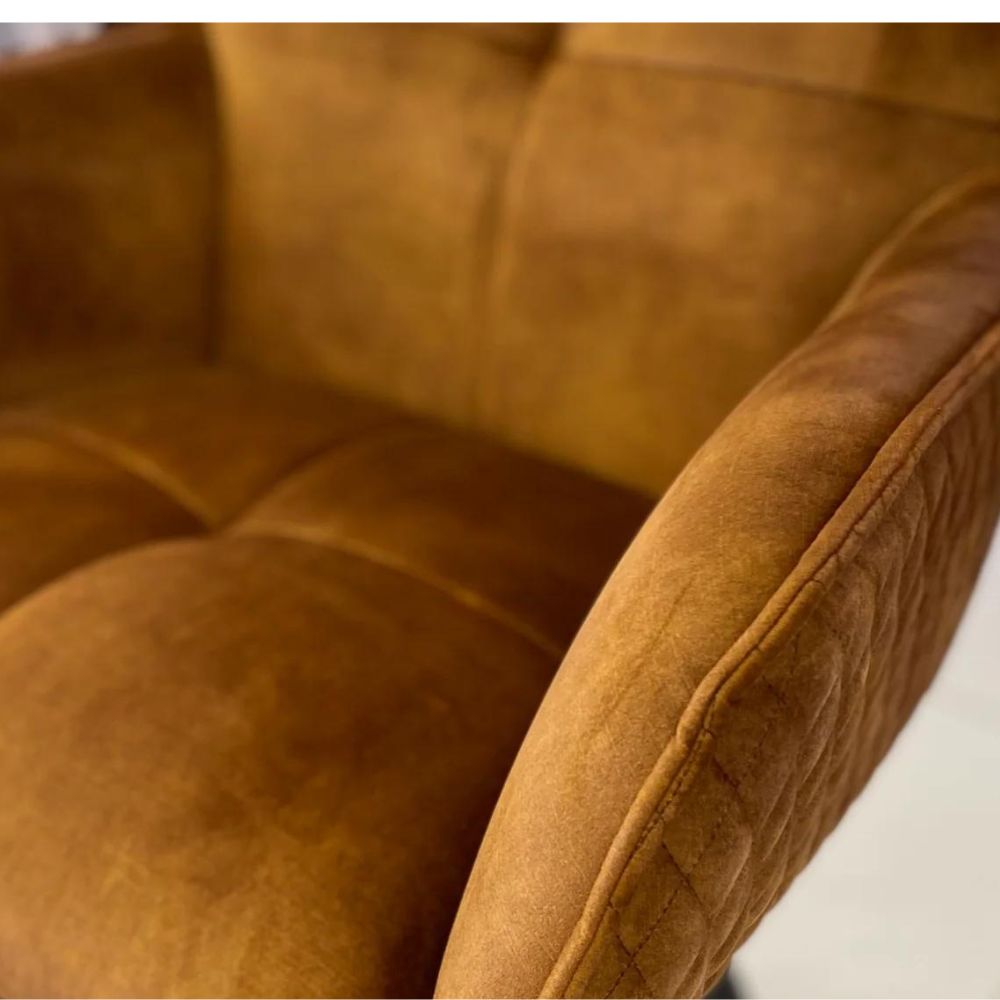 Exquisiter Drehstuhl 360° + Return-Funktion SPLENDID amber Samt