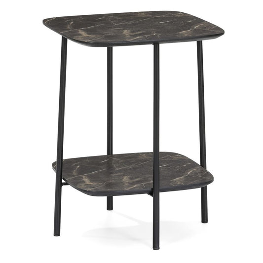 Design Beistelltisch MARMOL 55cm schwarz moderne Marmor-Optik