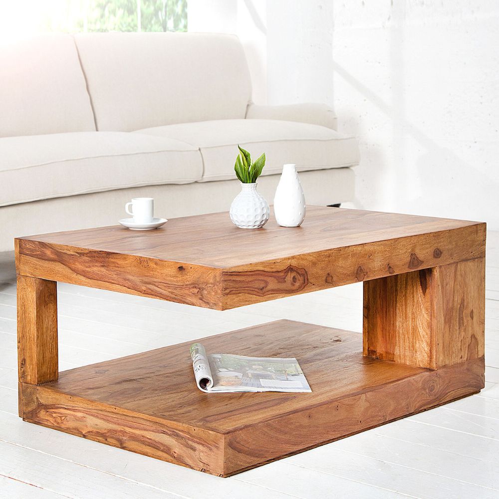 Puristischer Couchtisch SHIVA ca.90x60cm massiv Palisander