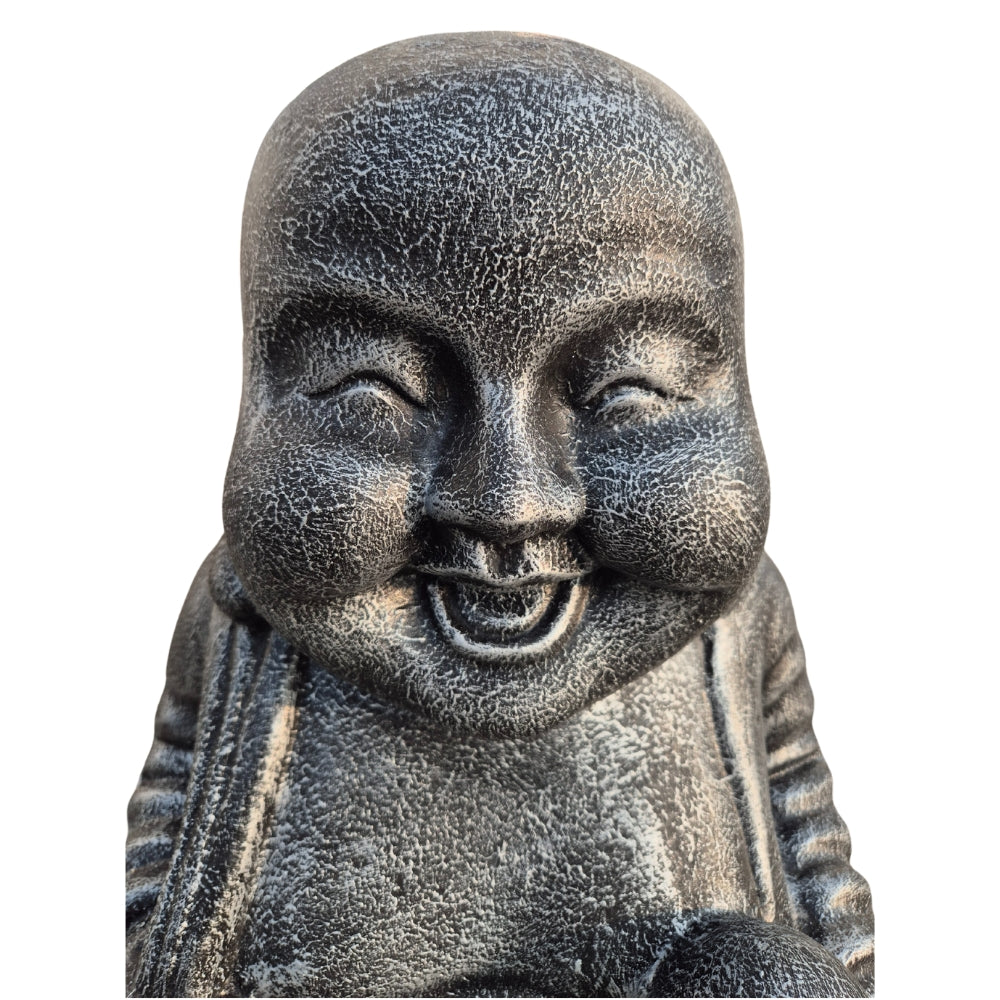 Dekorative Figur LUCKY BUDDHA 70cm anthrazit Garten Indoor