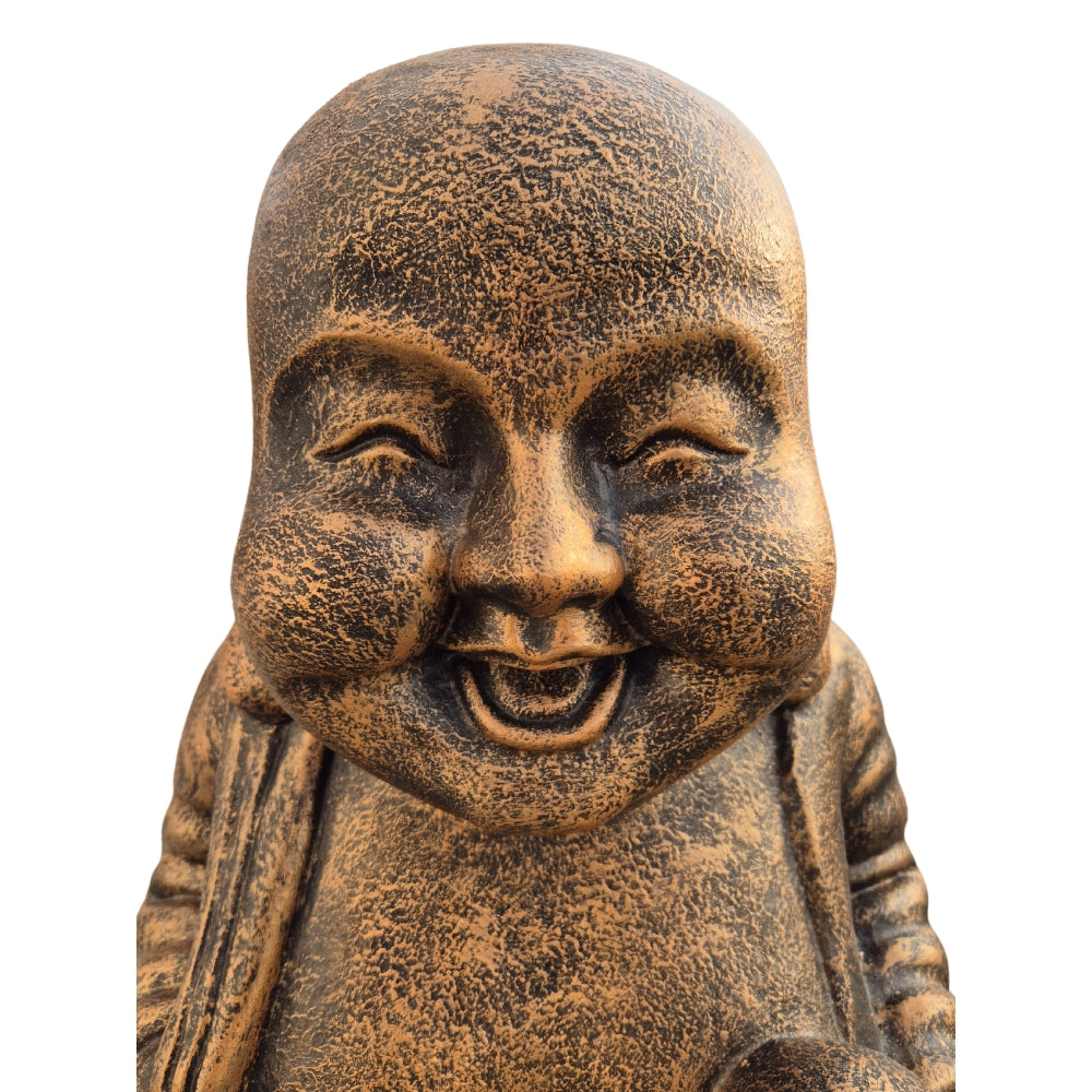 Dekorative Figur LUCKY BUDDHA 70cm antik-gold Garten Indoor