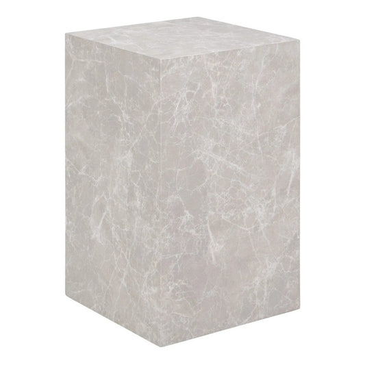 Design Beistelltisch POSTATO 50cm Marmor-Look beige creme Pflanzsäule