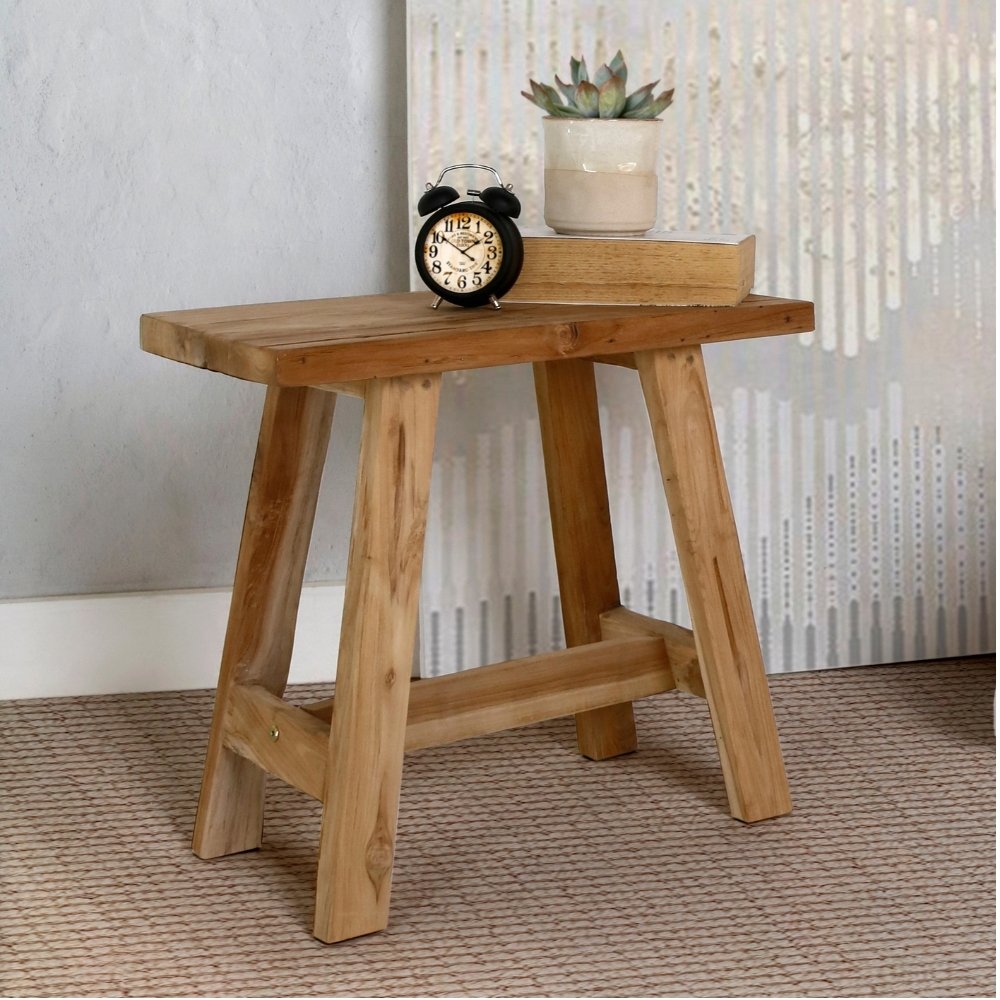 Massivholz Hocker RANCH 50cm natural Beistelltisch Sitzhocker – LebensWohnArt
