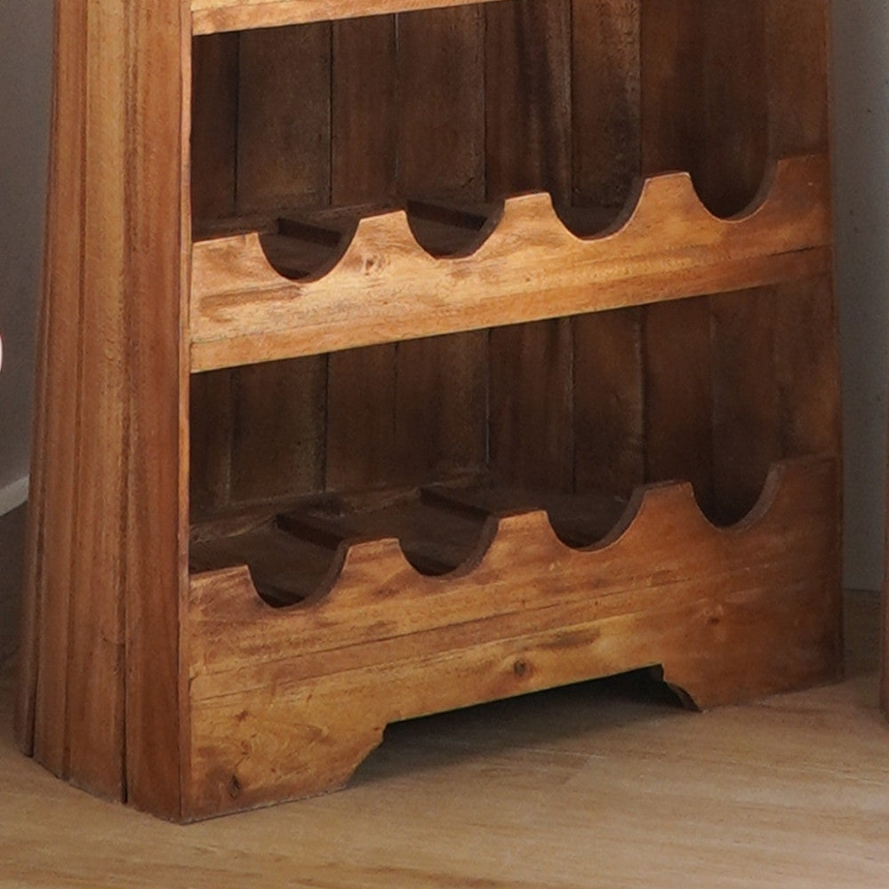 Massivholz Weinregal VINO 150cm Antik-Natural Mahagony Bootsregal