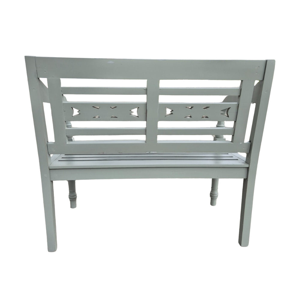 Massive Sitzbank CHRISTOS Antique-Grey 100cm Mahagoni Shabby-Look