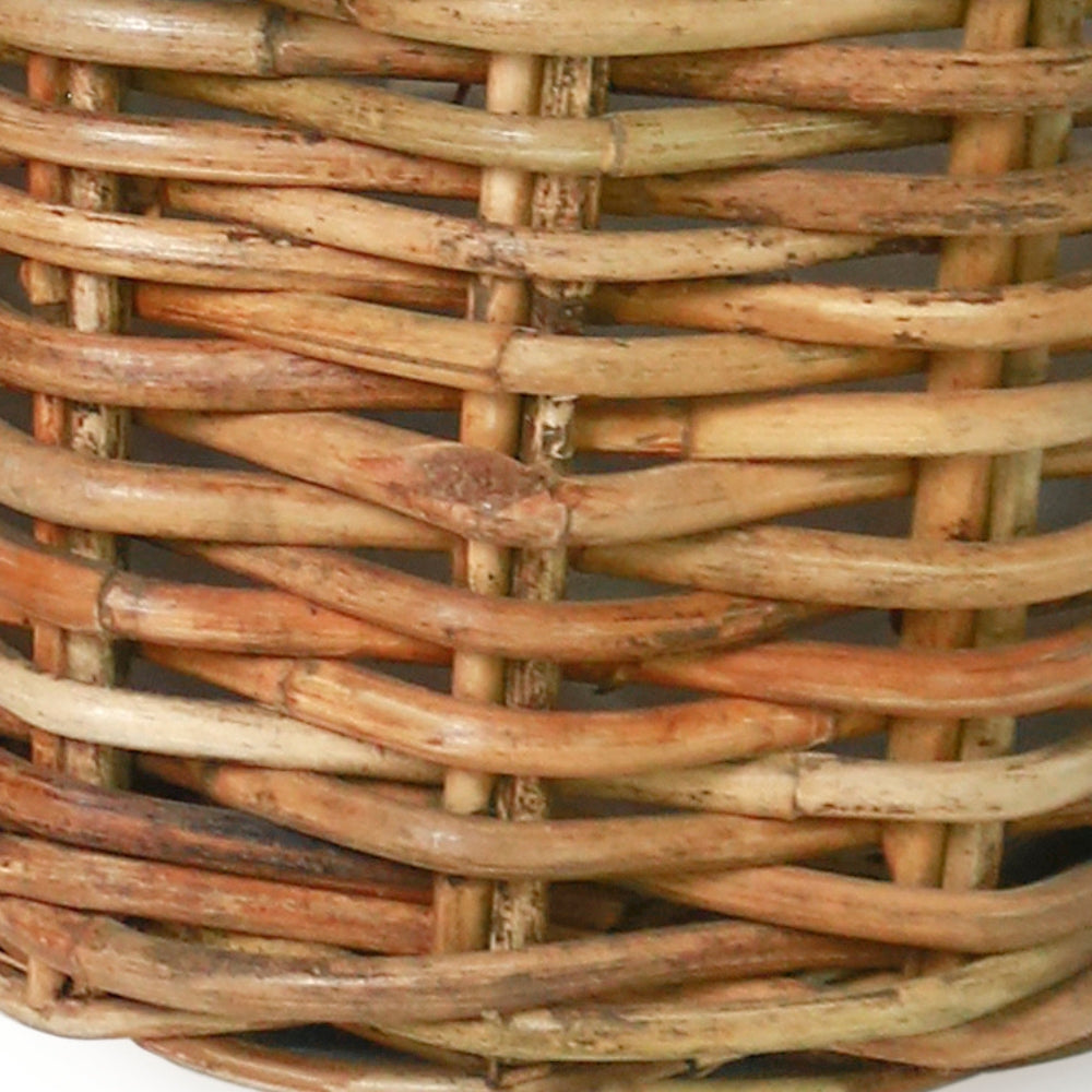 Dickes CL Rattan Pflanzkorb CESTINO natural ca.D35cm Ledergriffe