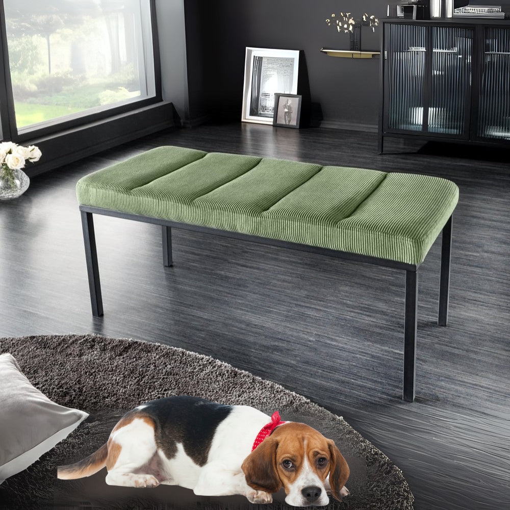 Elegante Sitzbank PLANO 80cm grün Cord