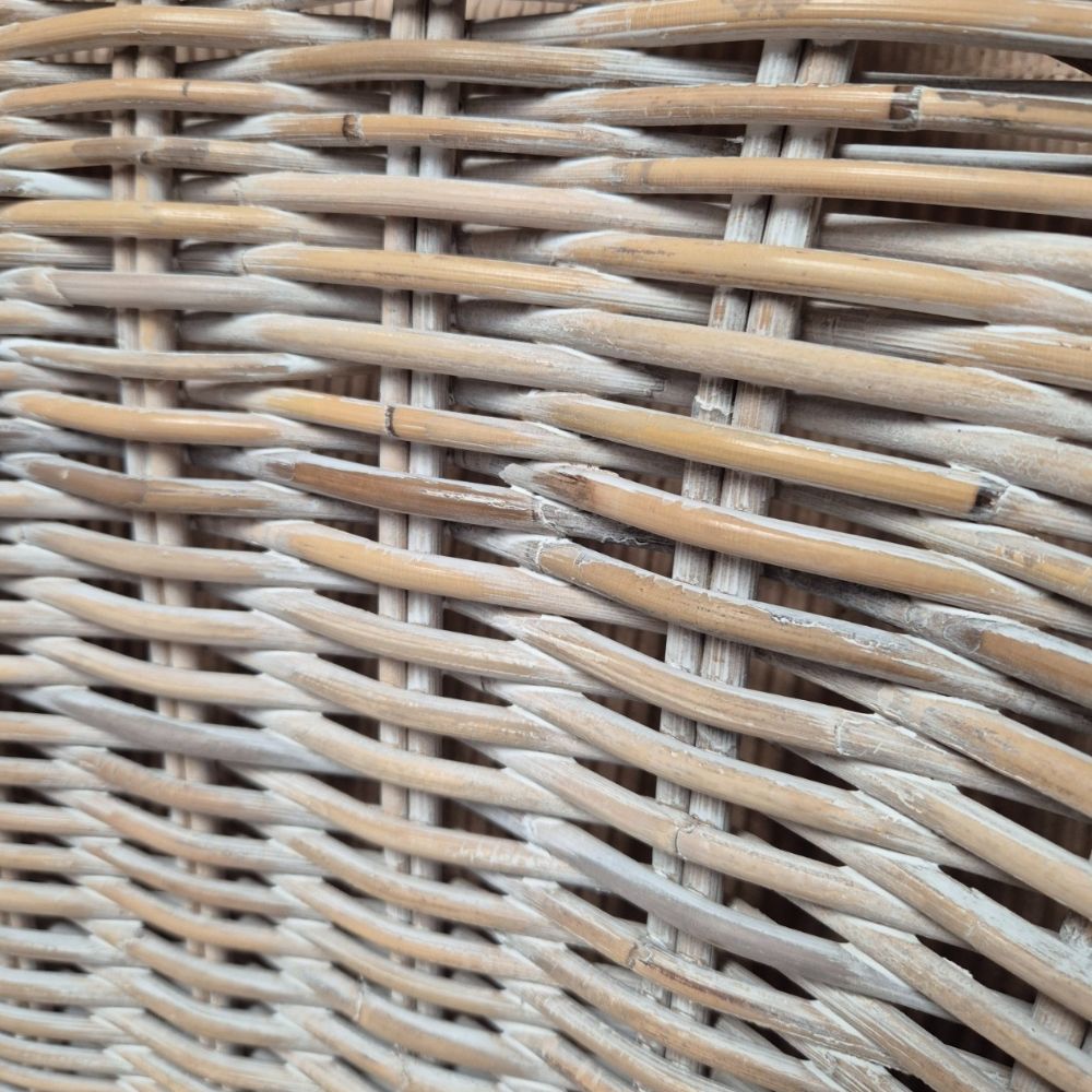 Rattan-Sessel CHARLOTTE White-Washed inkl. Sitzkissen