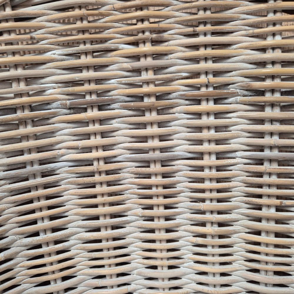 Rattan-Sessel CHARLOTTE White-Washed inkl. Sitzkissen