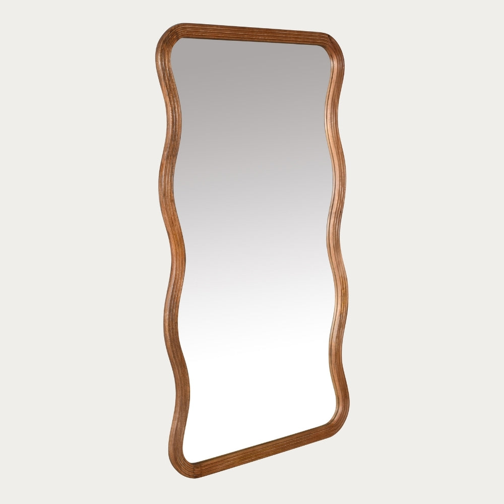 Design Massivholz-Spiegel CURVO 180x80cm Mangoholz Wandspiegel