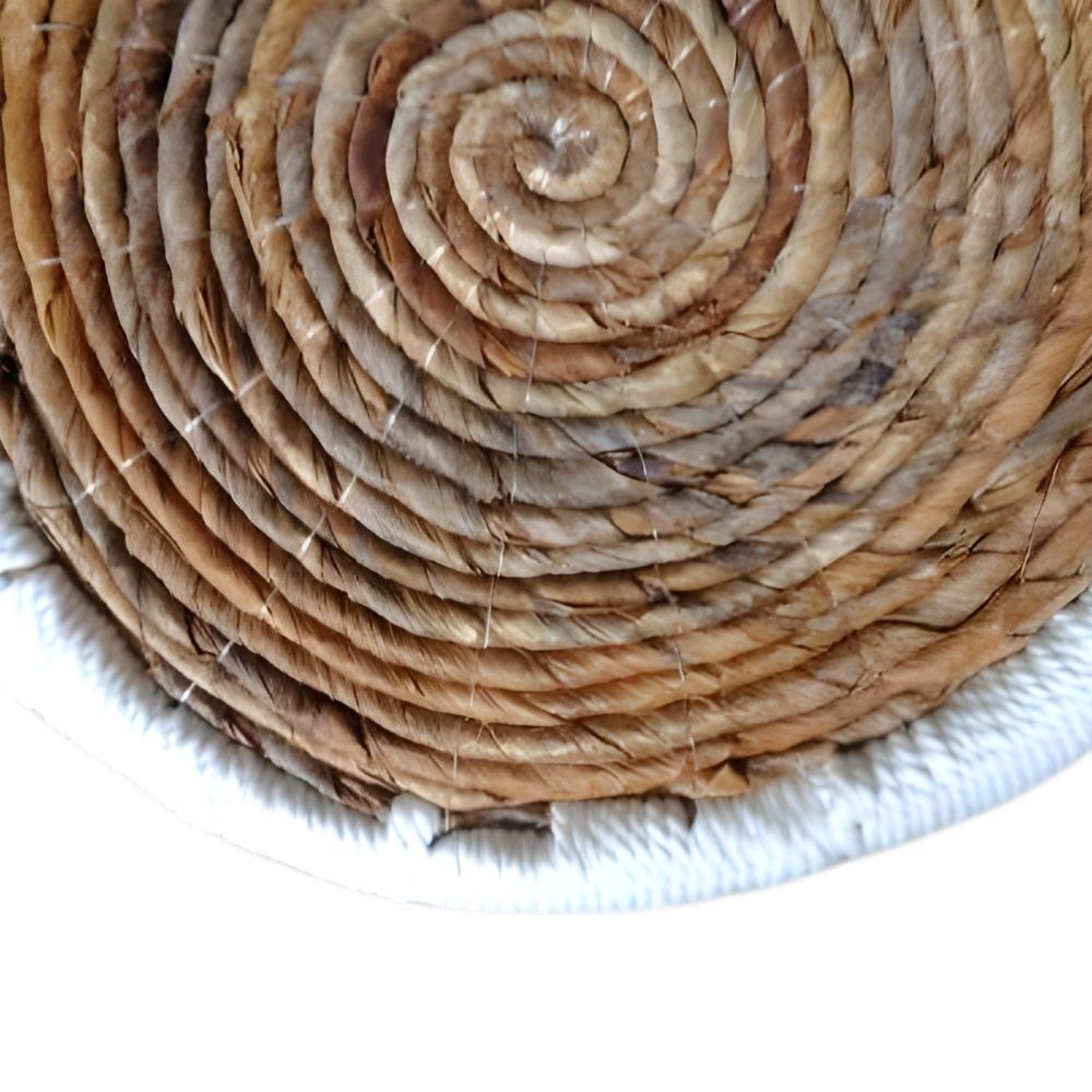 Natur Korb RUSH 55cm rund Binsen geflochten natural Handmade