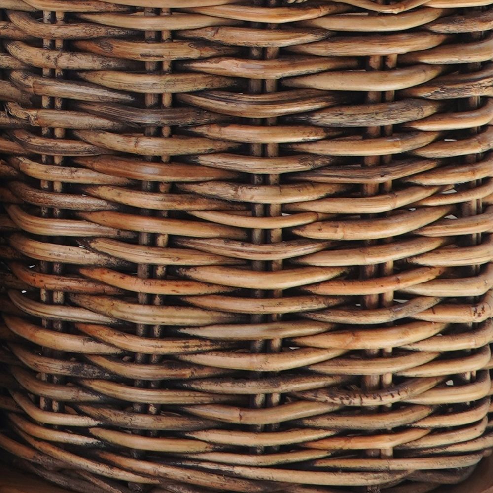 Dickes CL Rattan Korb CESTINO braun ca.D55cm Teakbodenplatte