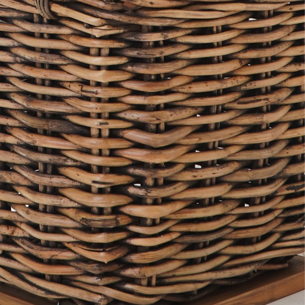 Dickes CL Rattan Korb CESTINO braun ca.50cm Teakbodenplatte