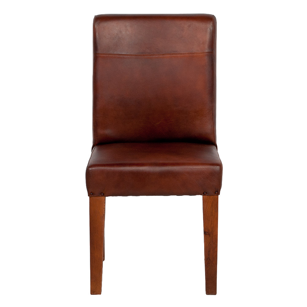 2er Set Leder Stuhl CLASSICO Brown