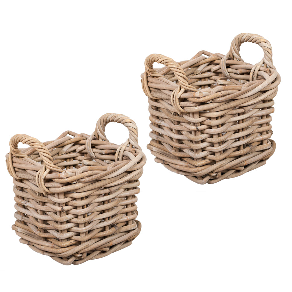 korb aufbewahrung eckig 2er Set Rattankorb BAKUL eckig Grey ca. 20cm – Kundensupport-Hilfe