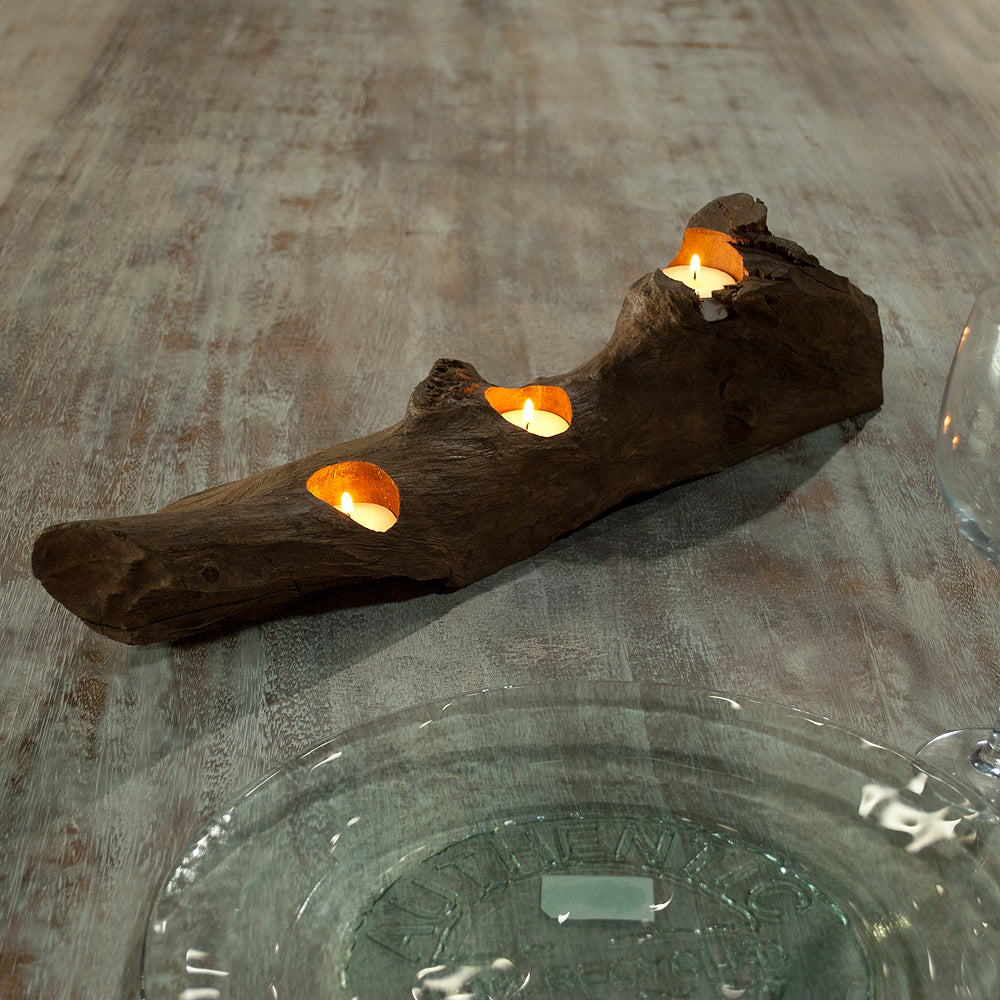 Teelichthalter BRANCH ca. 50cm Jati-Holz