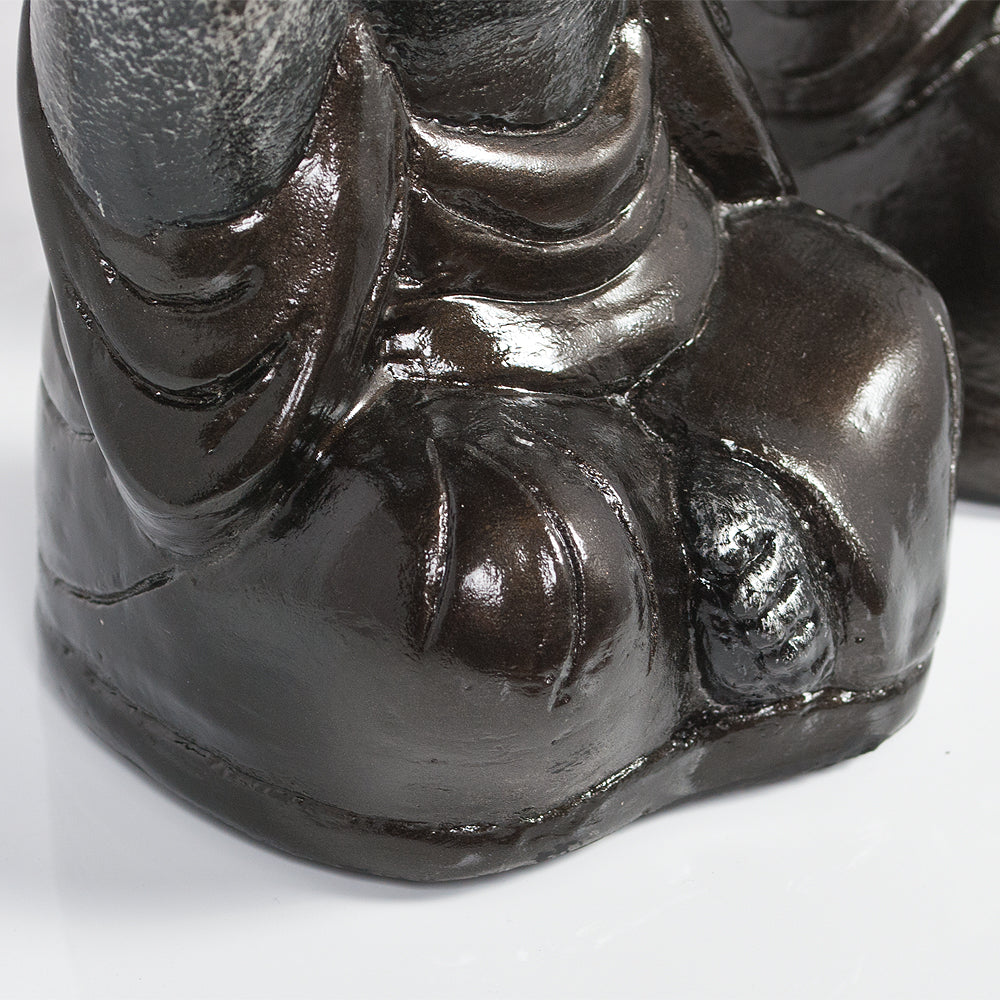 3er Set SHAOLIN Figuren Anthrazit aus Zement Buddha Wellness