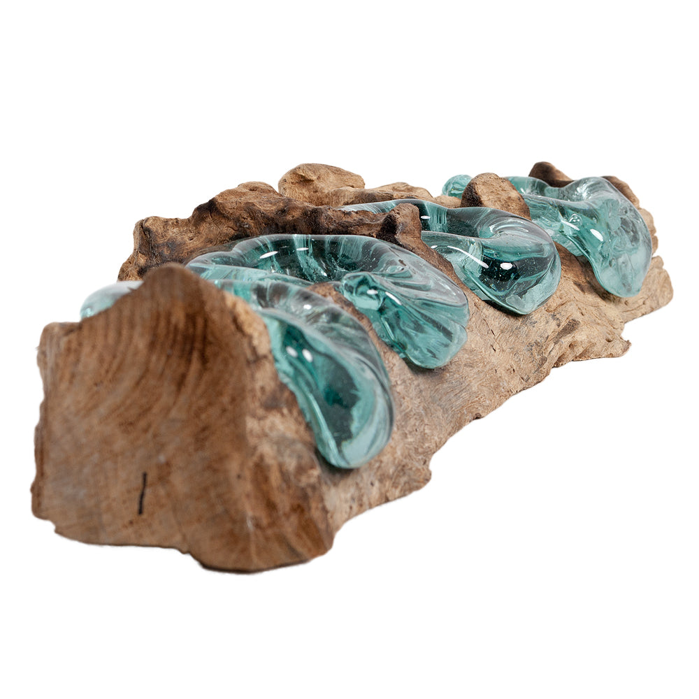 Teakwurzel 4er Teelichthalter DROP Weihnachtsdekoration