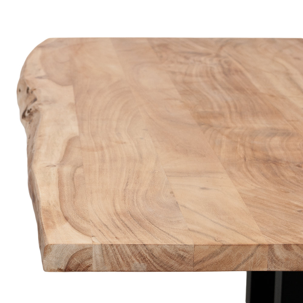 Akazie Tischplatte LIVING EDGE ca. 80x80cm Natural