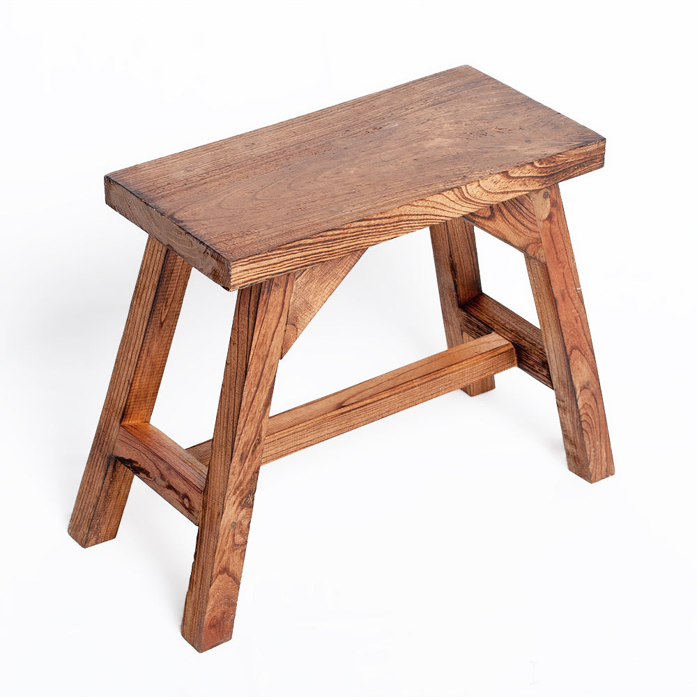 Massivholz Hocker APO Geflammt 50cm Albasia-Holz Handarbeit – LebensWohnArt