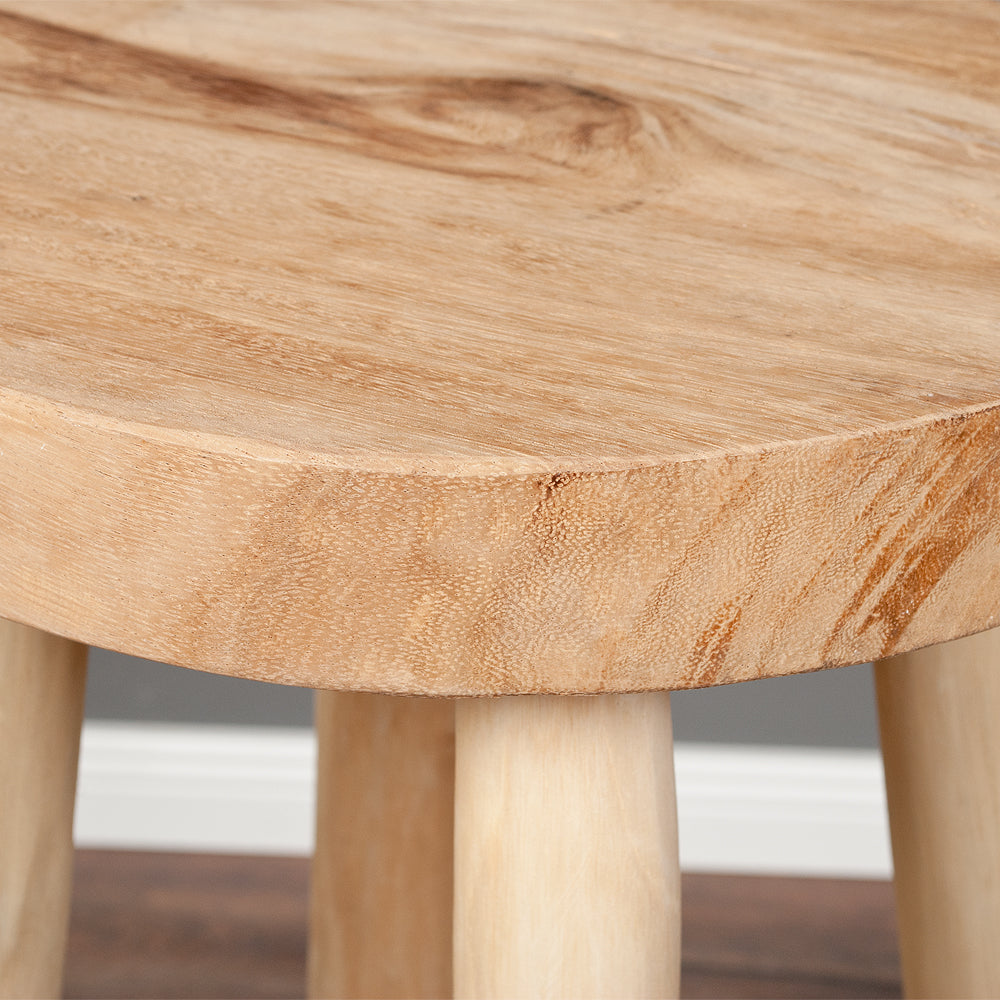 Teak Barhocker BARRA H75cm Natural Massivholz Handarbeit