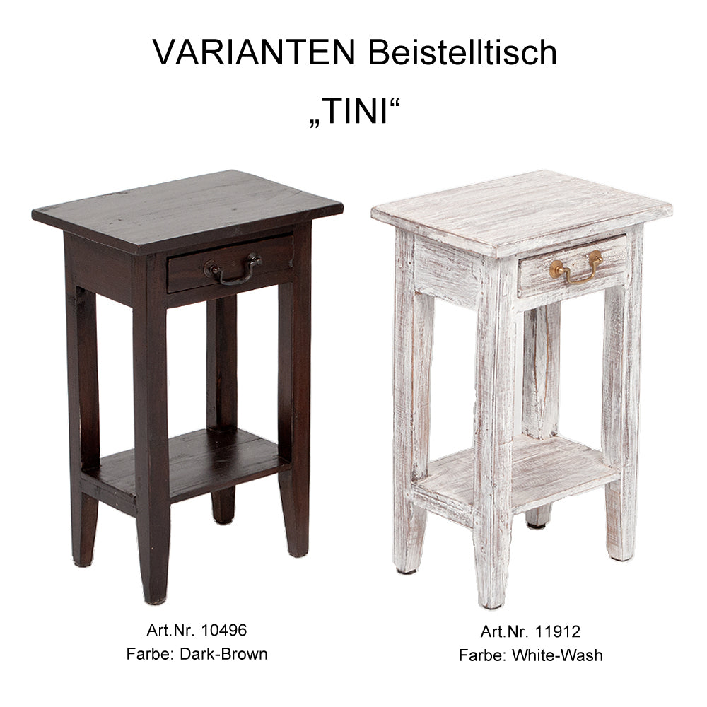 Beistelltisch TINI 52cm White-Wash Mahagoni