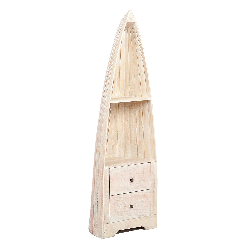 Bootsregal / Bücherregal LACI White Antique 150cm Massivholz