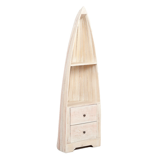 Bootsregal / Bücherregal LACI White Antique 150cm Massivholz