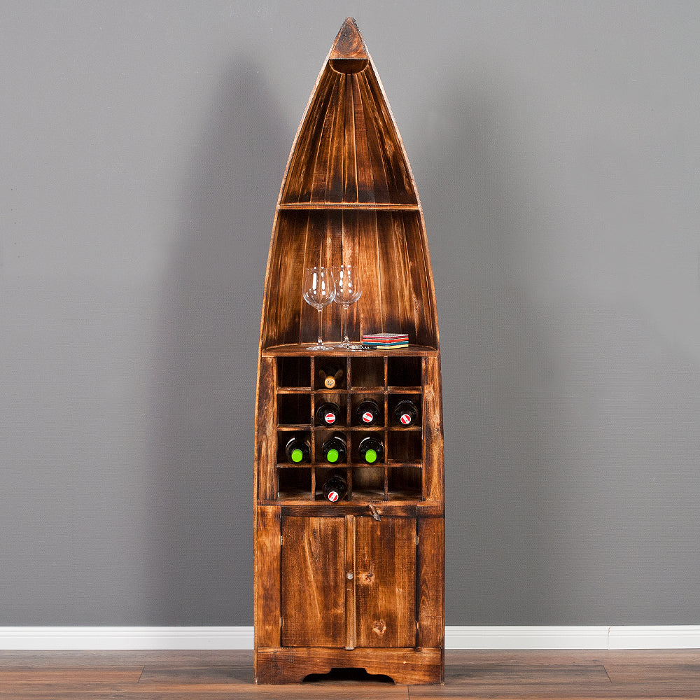 Massivholz Weinregal PINTU Geflammt ca. H195cm Regal