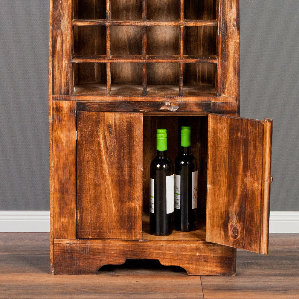 Massivholz Weinregal PINTU Geflammt ca. H195cm Regal
