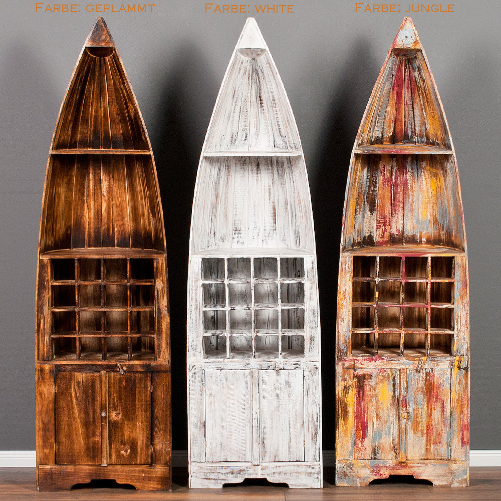 Massivholz Weinregal PINTU Geflammt ca. H195cm Regal