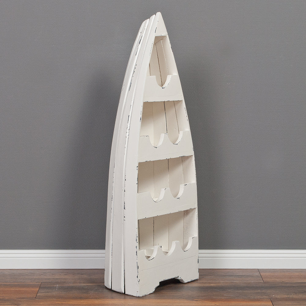 Massivholz Bootsregal VINO ca.100cm Antique-White Weinregal