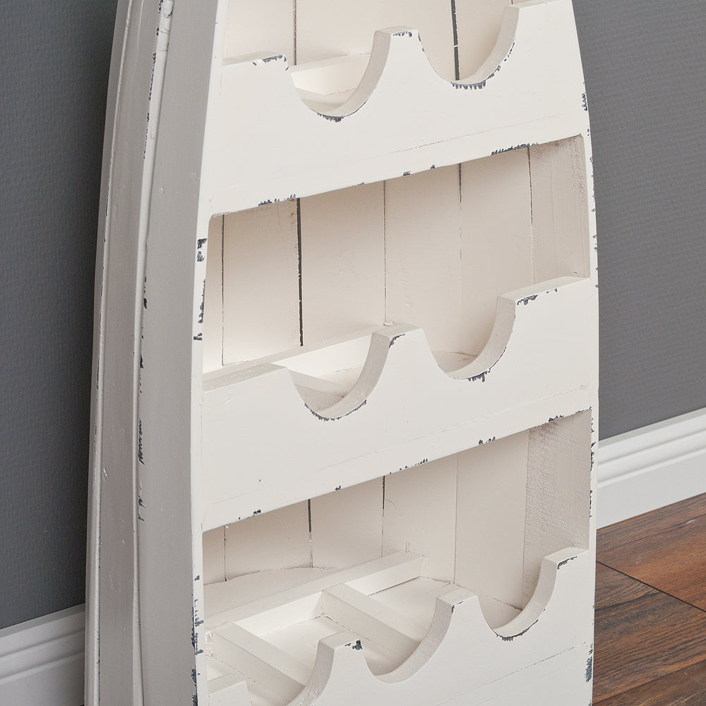 Massivholz Bootsregal VINO ca.100cm Antique-White Weinregal