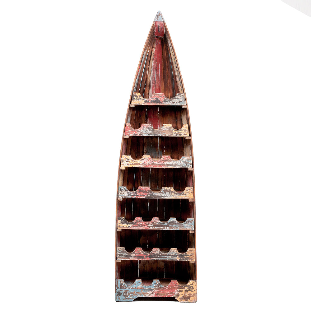 Massivholz Bootsregal Weinregal VINO H200cm Multi-Color