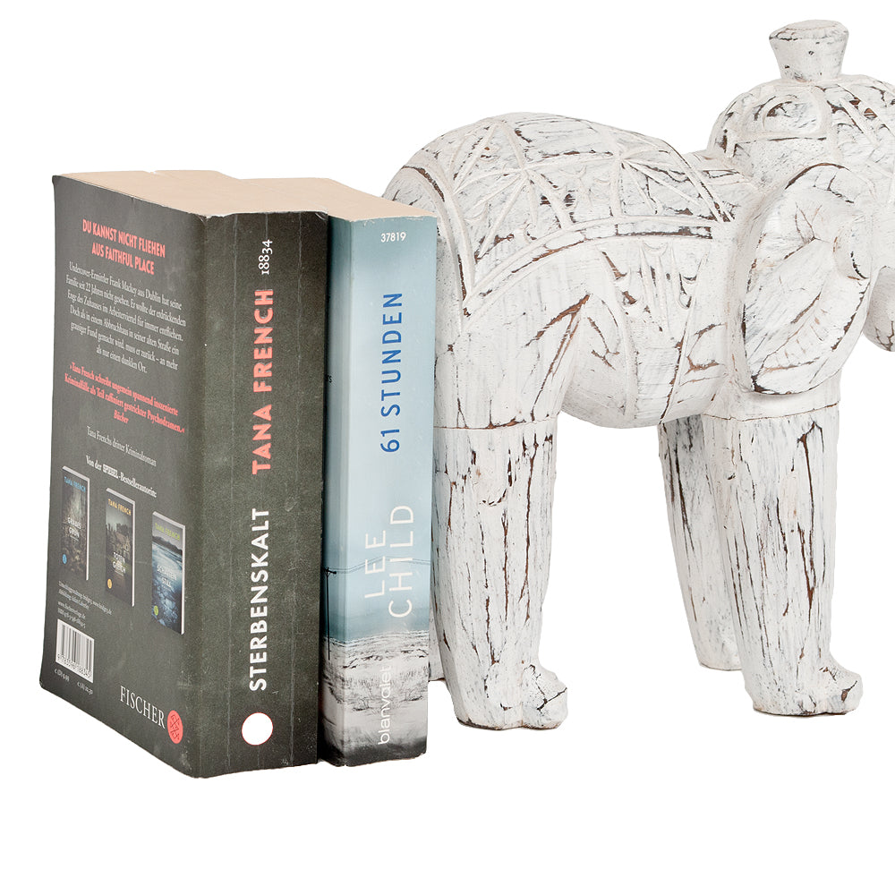 Buchstütze DUMBO-MEDIUM White Wash Albasia