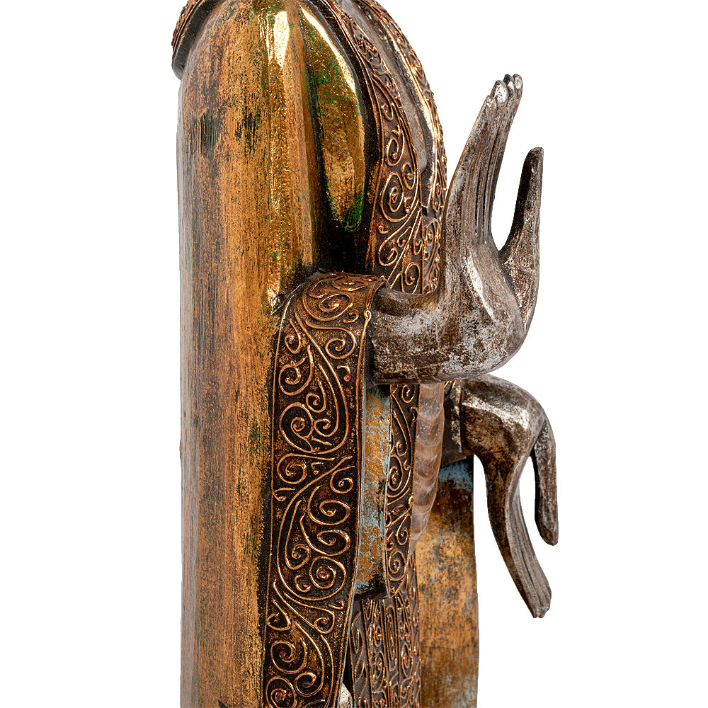 Buddha-Figur PIEDI Gold Handarbeit Albasia