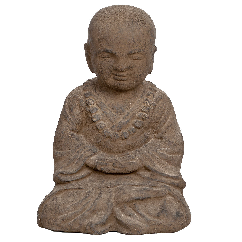 Buddha Figur PRAY ca. H40cm Antik-Braun Zement
