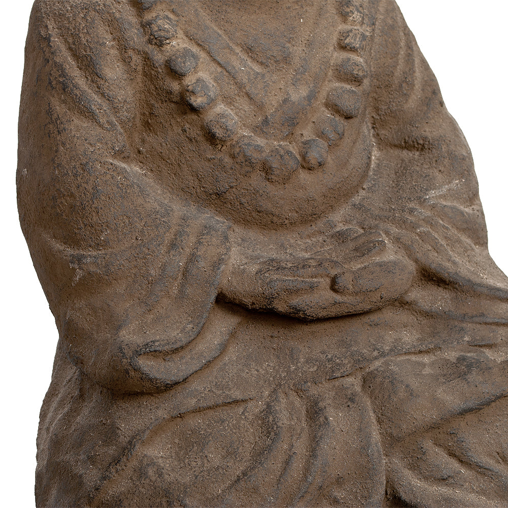 Buddha Figur PRAY ca. H40cm Antik-Braun Zement
