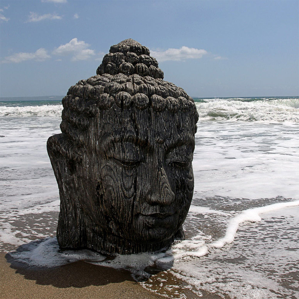 Buddha Kopf BESAR-L ca. H110cm Schwarz