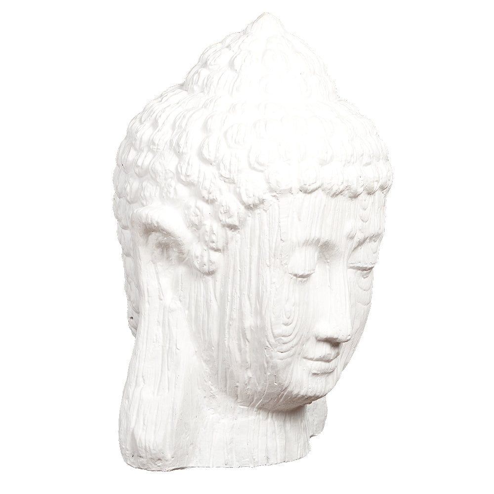 Dekorativer Buddha Kopf BESAR-M 60cm Weiss