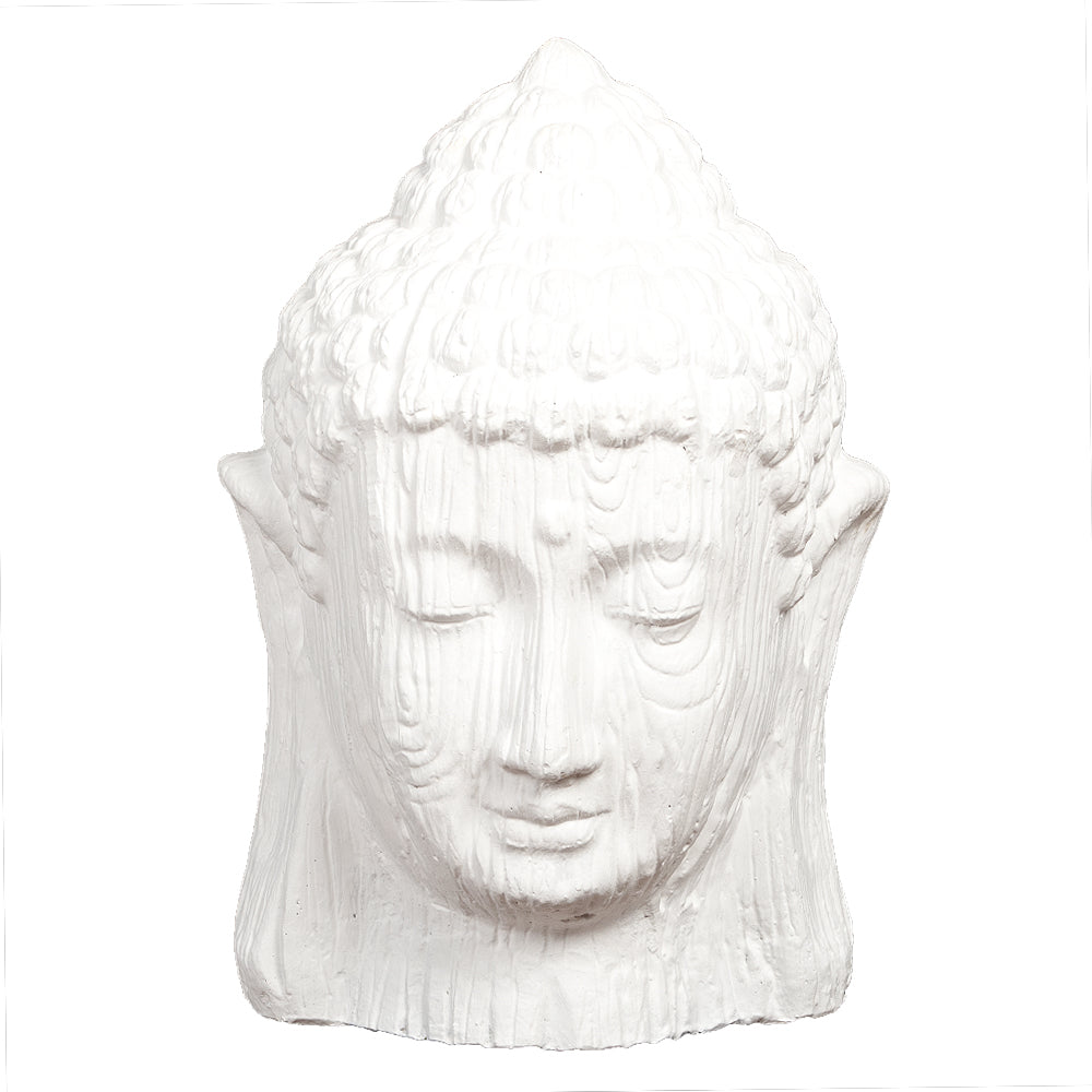 Dekorativer Buddha Kopf BESAR-M 60cm Weiss