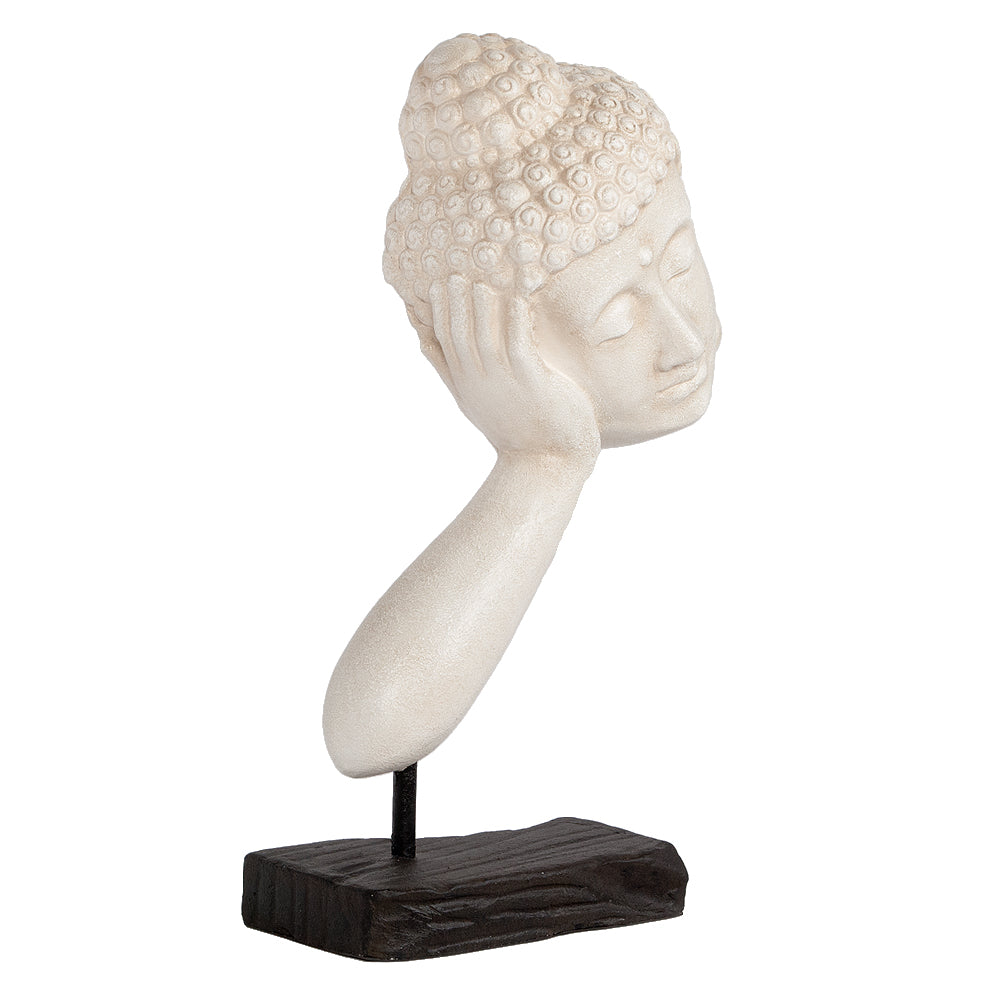 Buddha Statue RELAX ca. H72cm Weiß