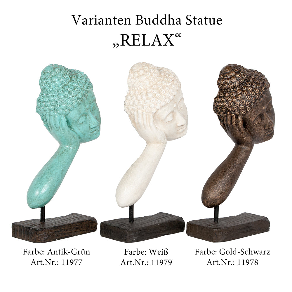 Buddha Statue RELAX ca. H72cm Weiß