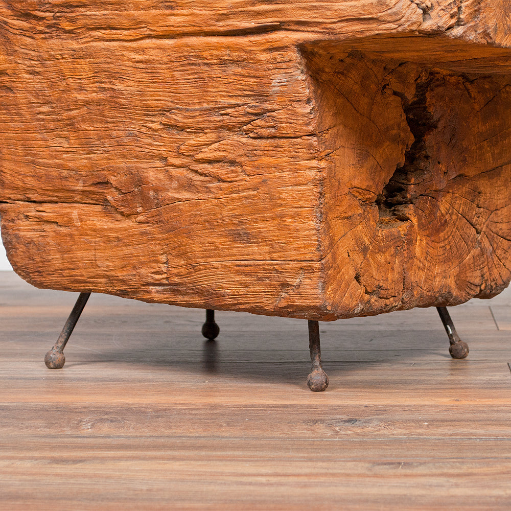 Couchtisch ANTIQUE aus altem Reisstampfgefäß