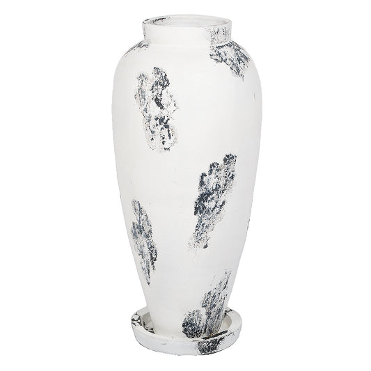 Deko-Bodenvase SANTORINI-SMALL ca. H80cm Antik-Weiß Terracotta