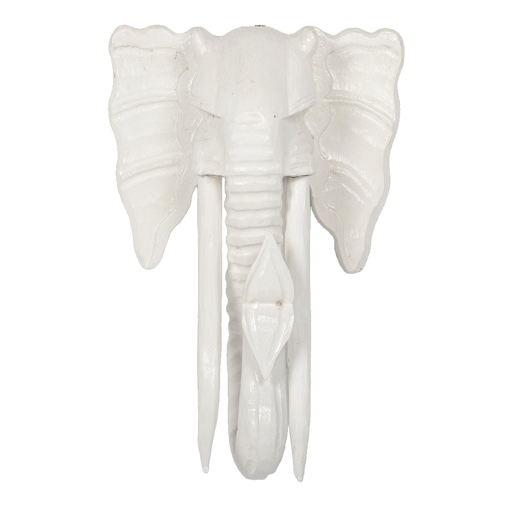Deko Elefantenkopf TUSK-L Antik-Weiß ca. H60cm