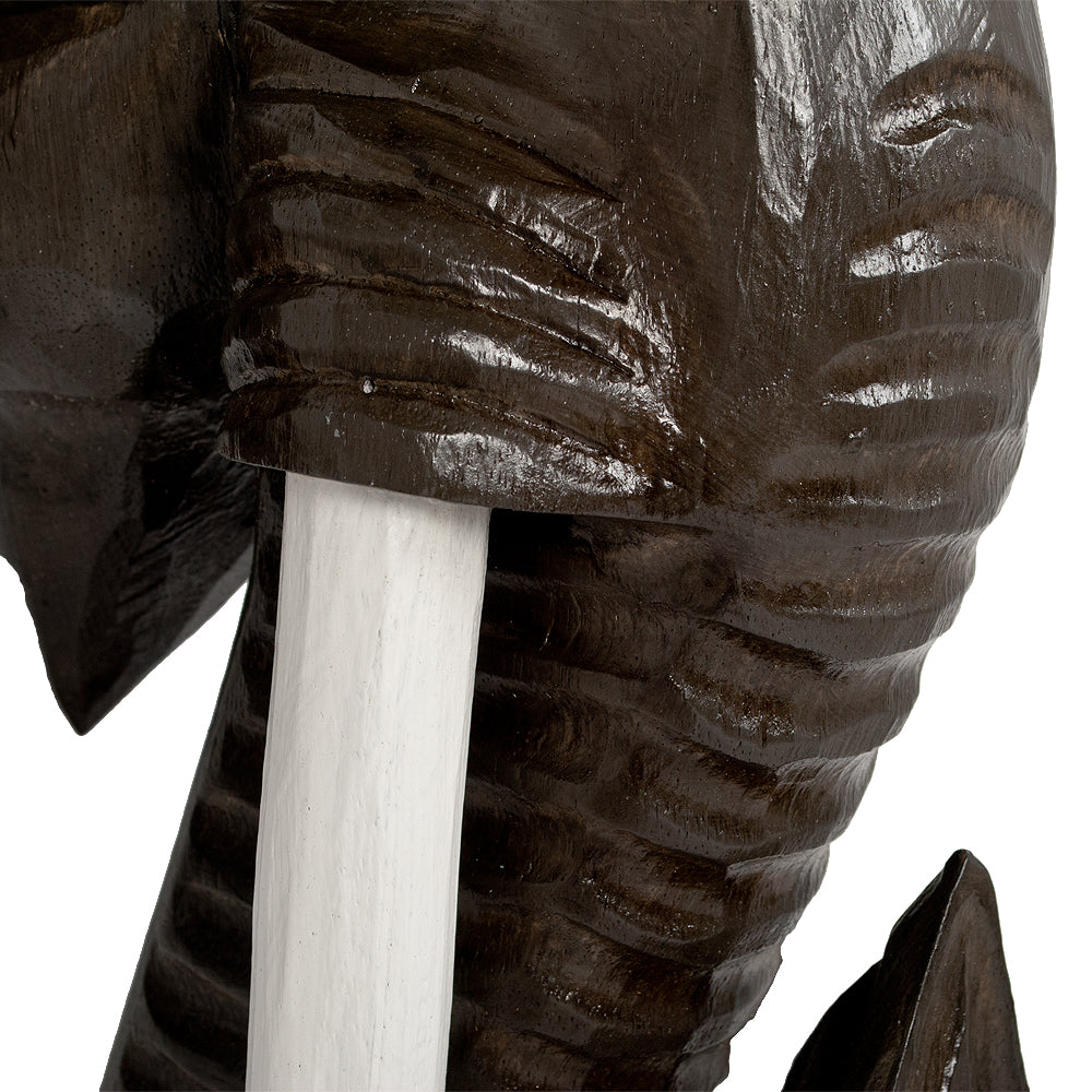 Deko Elefantenkopf TUSK-XL Antik-Dunkelbraun ca. H80cm