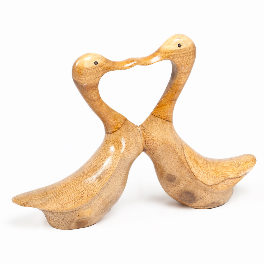 Deko-Figur DUCK LOVE ca. H35cm Bambus / Teak Natural Holz Handarbeit