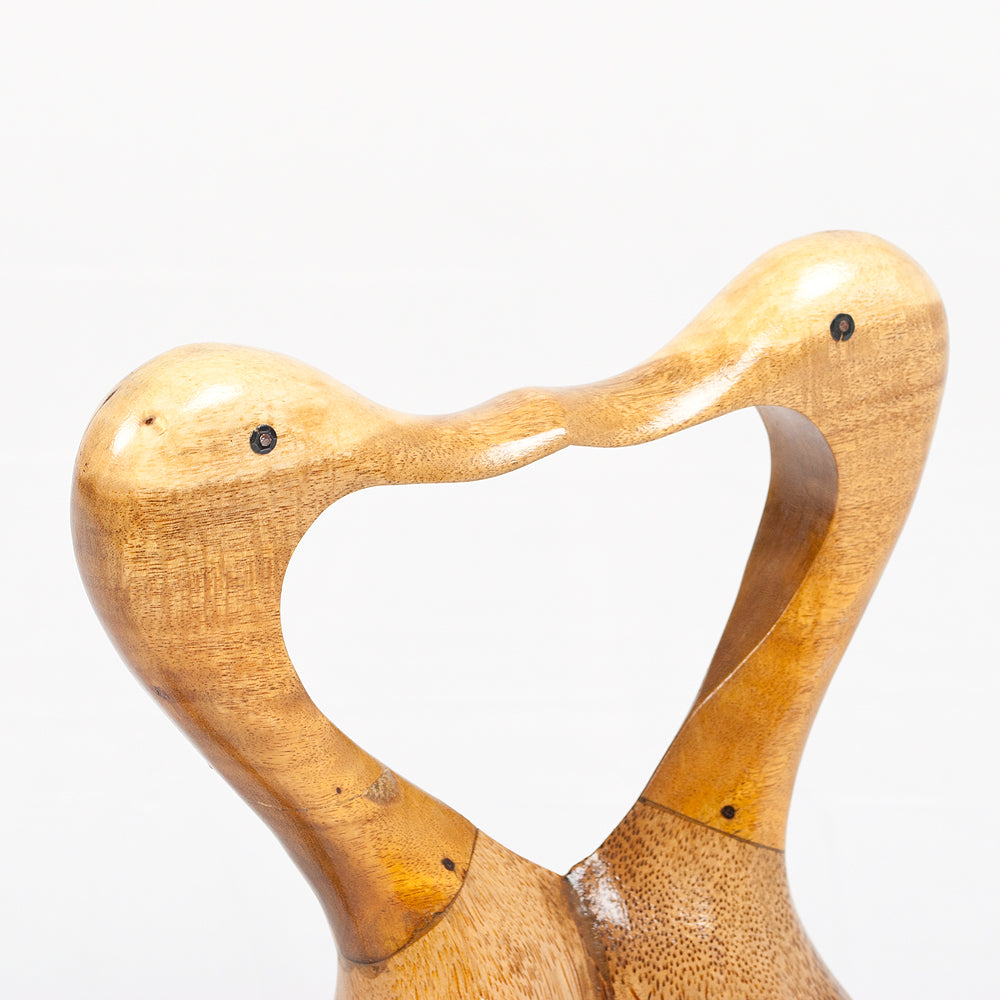 Deko-Figur DUCK LOVE ca. H35cm Bambus / Teak Natural Holz Handarbeit