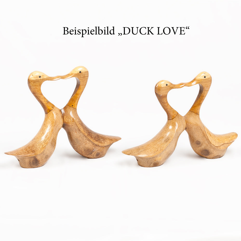 Deko-Figur DUCK LOVE ca. H35cm Bambus / Teak Natural Holz Handarbeit